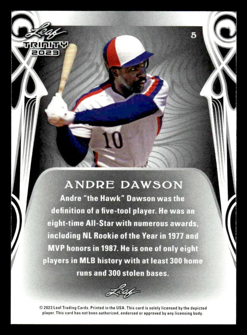 2023 Leaf Trinity #5 Andre Dawson - Baseball Card Single