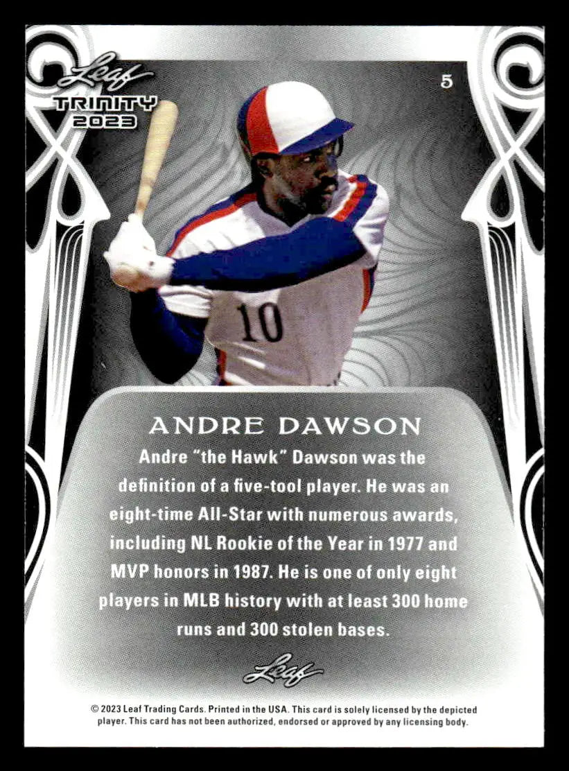 2023 Leaf Trinity #5 Andre Dawson - Baseball Card Single