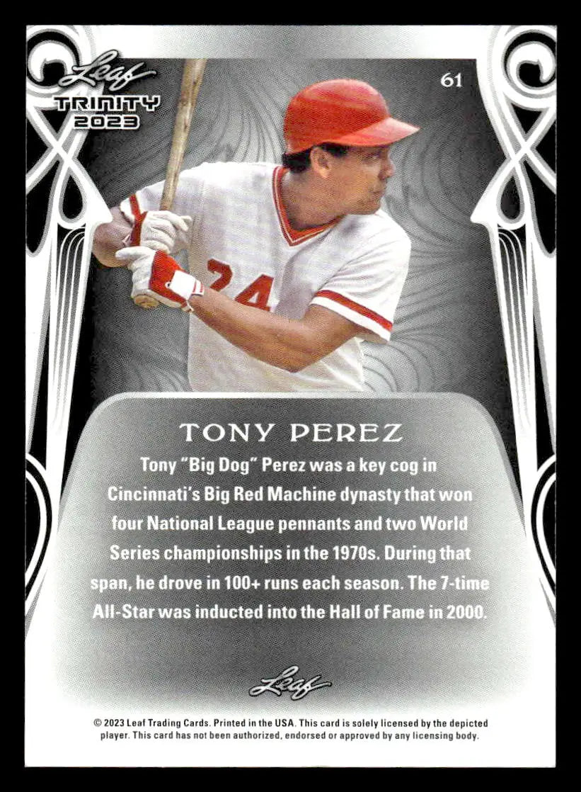 2023 Leaf Trinity #61 Tony Perez - Baseball Card Single