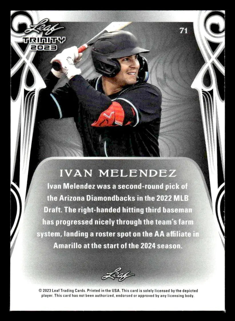 2023 Leaf Trinity #71 Ivan Melendez - Baseball Card Single