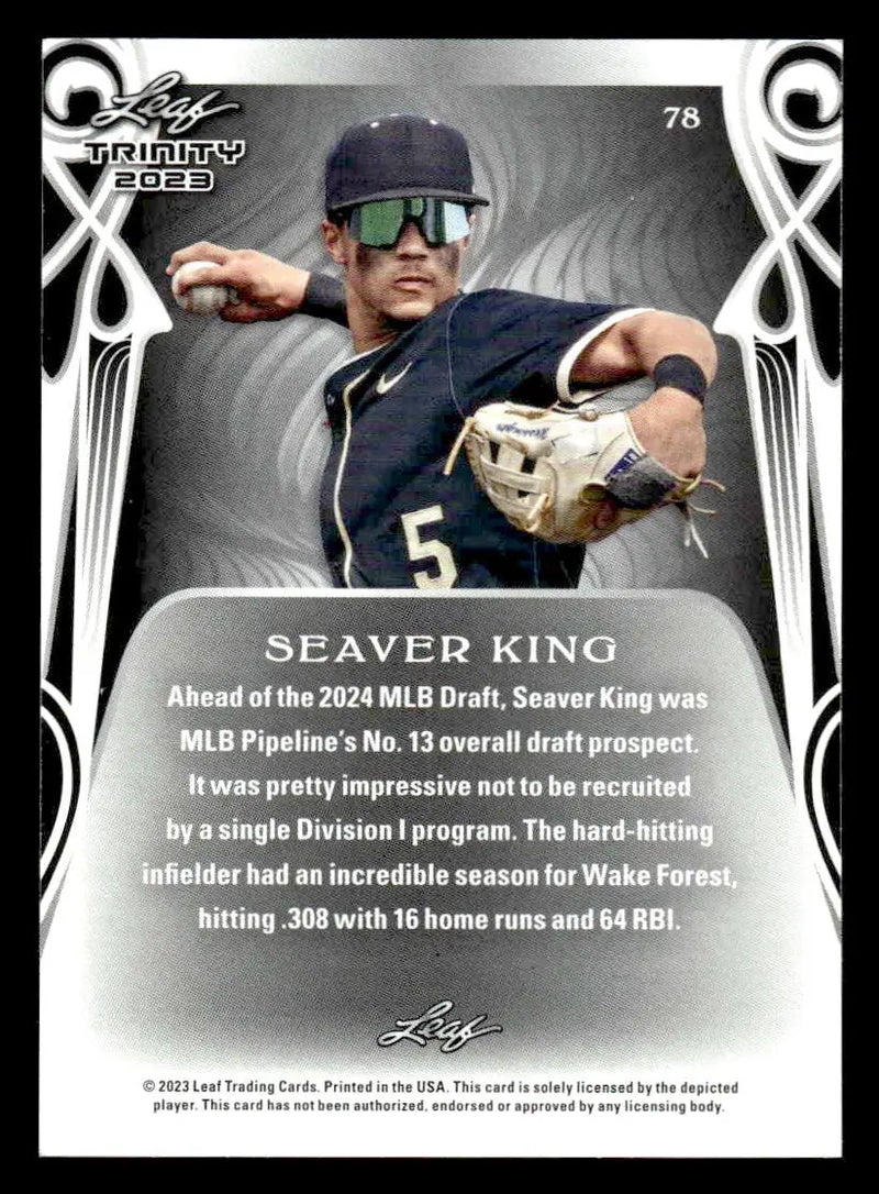 2023 Leaf Trinity #78 Seaver King - Baseball Card Single