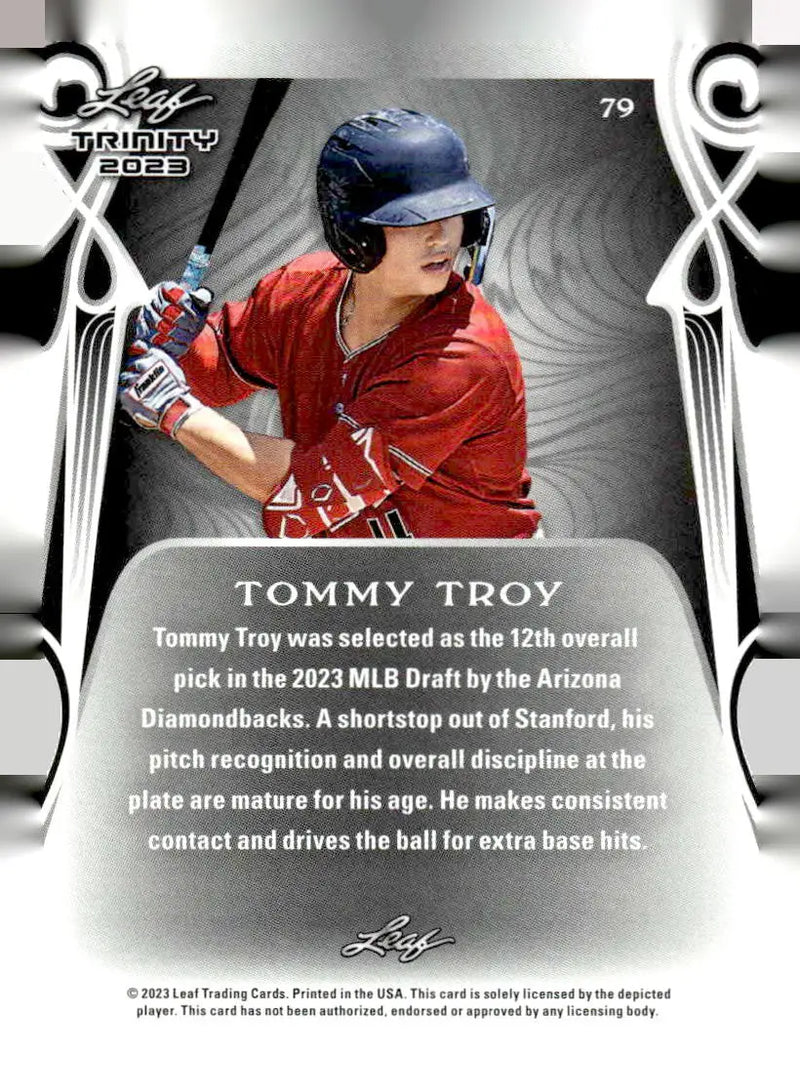 2023 Leaf Trinity #79 Tommy Troy - Baseball Card Single