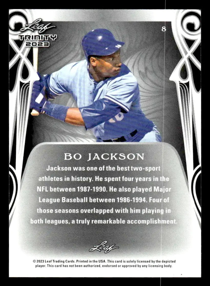 2023 Leaf Trinity #8 Bo Jackson - Baseball Card Single