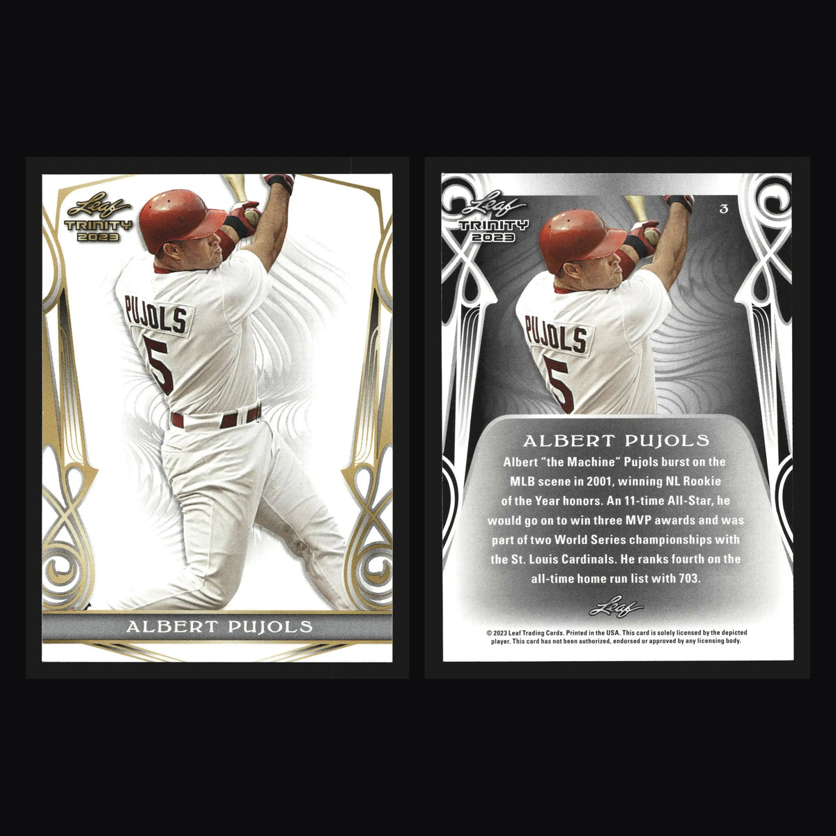 2023 Leaf Trinity Albert Pujols #3 St. Louis Cardinals - Baseball Card Single
