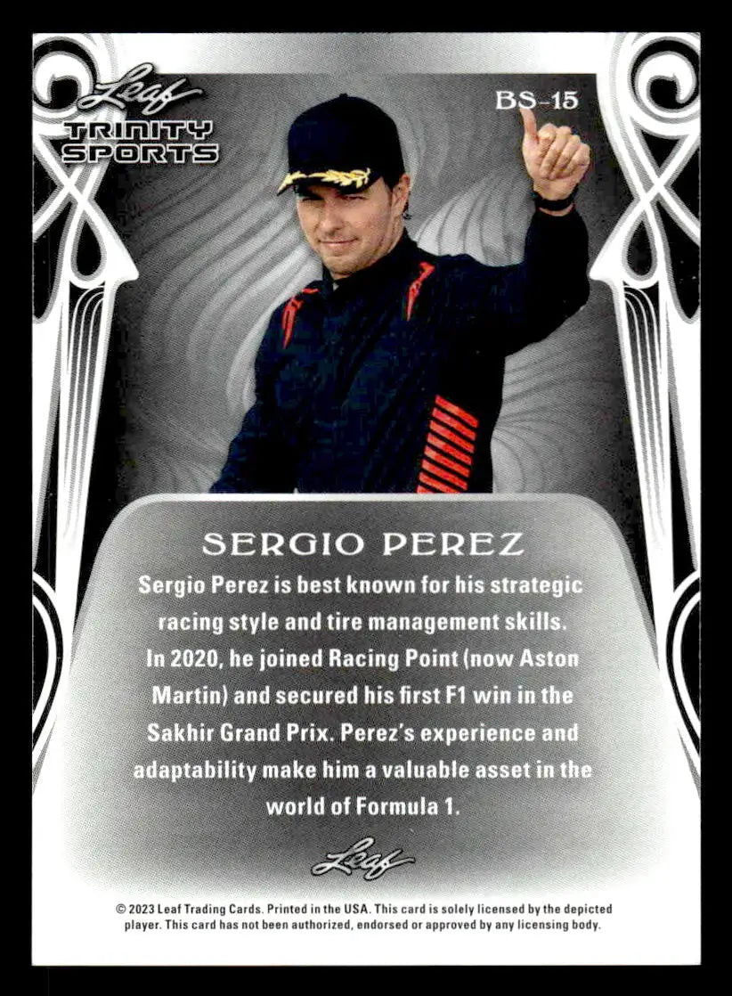2023 Leaf Trinity #BS-15 Sergio Perez Base Sports - Other