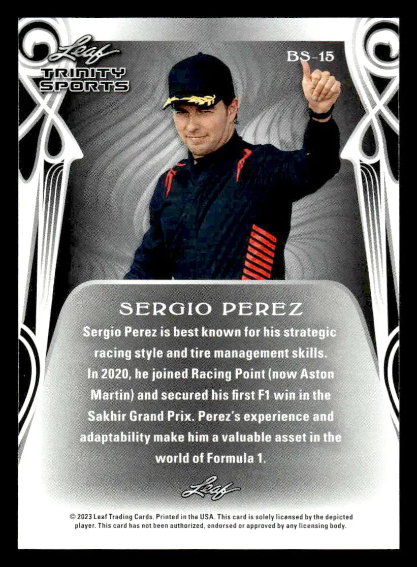2023 Leaf Trinity #BS-15 Sergio Perez Base Sports - Other