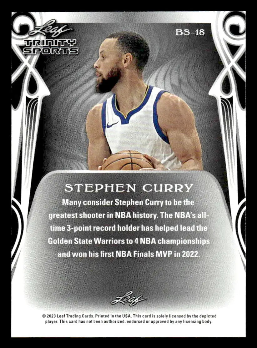 2023 Leaf Trinity #BS-18 Stephen Curry Base Sports - Basketball Card Single