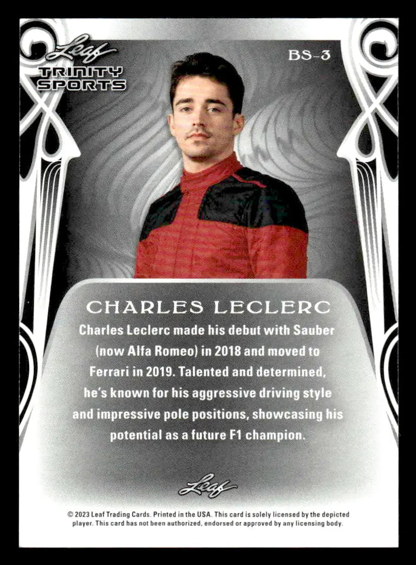 2023 Leaf Trinity #BS-3 Charles Leclerc Base Sports - Other