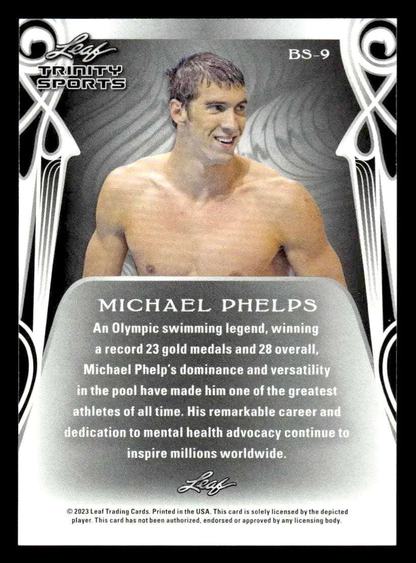 2023 Leaf Trinity #BS-9 Michael Phelps Base Sports - Other