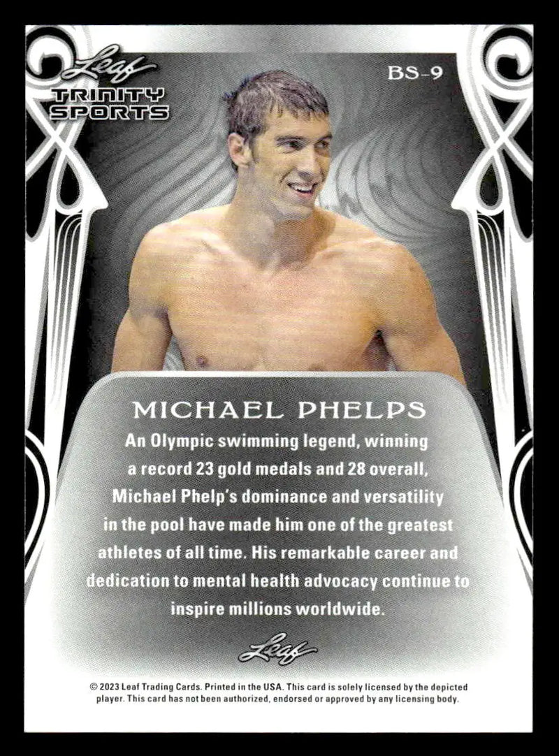 2023 Leaf Trinity #BS-9 Michael Phelps Base Sports - Other
