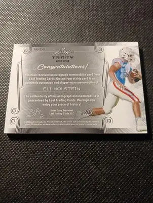 2023 Leaf Trinity - Patch Auto Eli Holstein #PA-EH1/99. NRMT+ - Football Card Single