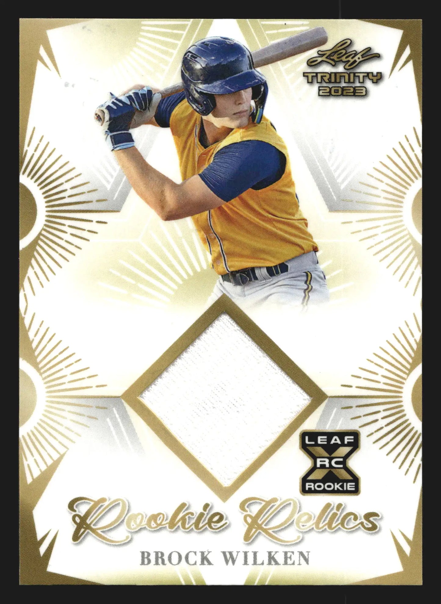 2023 Leaf Trinity Rookie Relics Brock Wilken #RR-12 RC Relic - Baseball Card Single