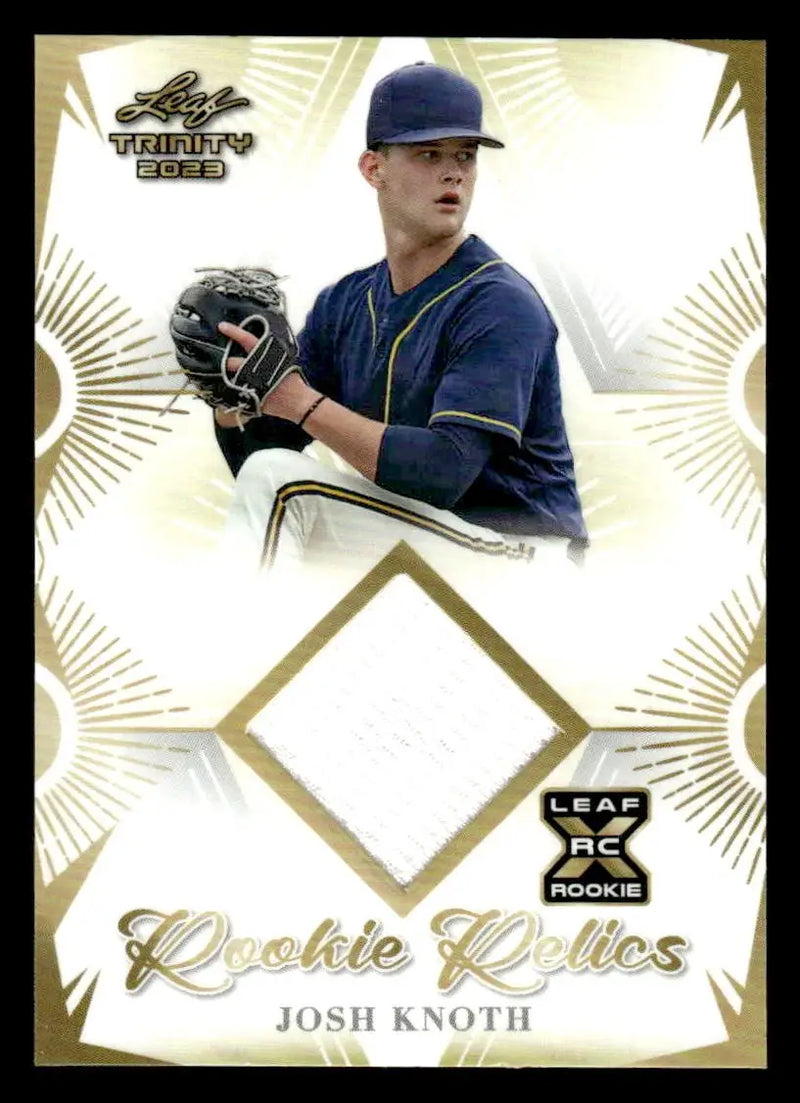 2023 Leaf Trinity #RR-28 Josh Knoth Rookie Relics - Baseball Card Single