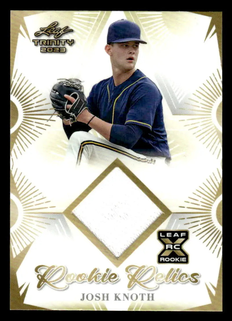 2023 Leaf Trinity #RR-28 Josh Knoth Rookie Relics - Baseball Card Single