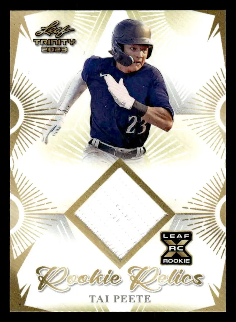 2023 Leaf Trinity #RR-46 Tai Peete Rookie Relics - Baseball Card Single