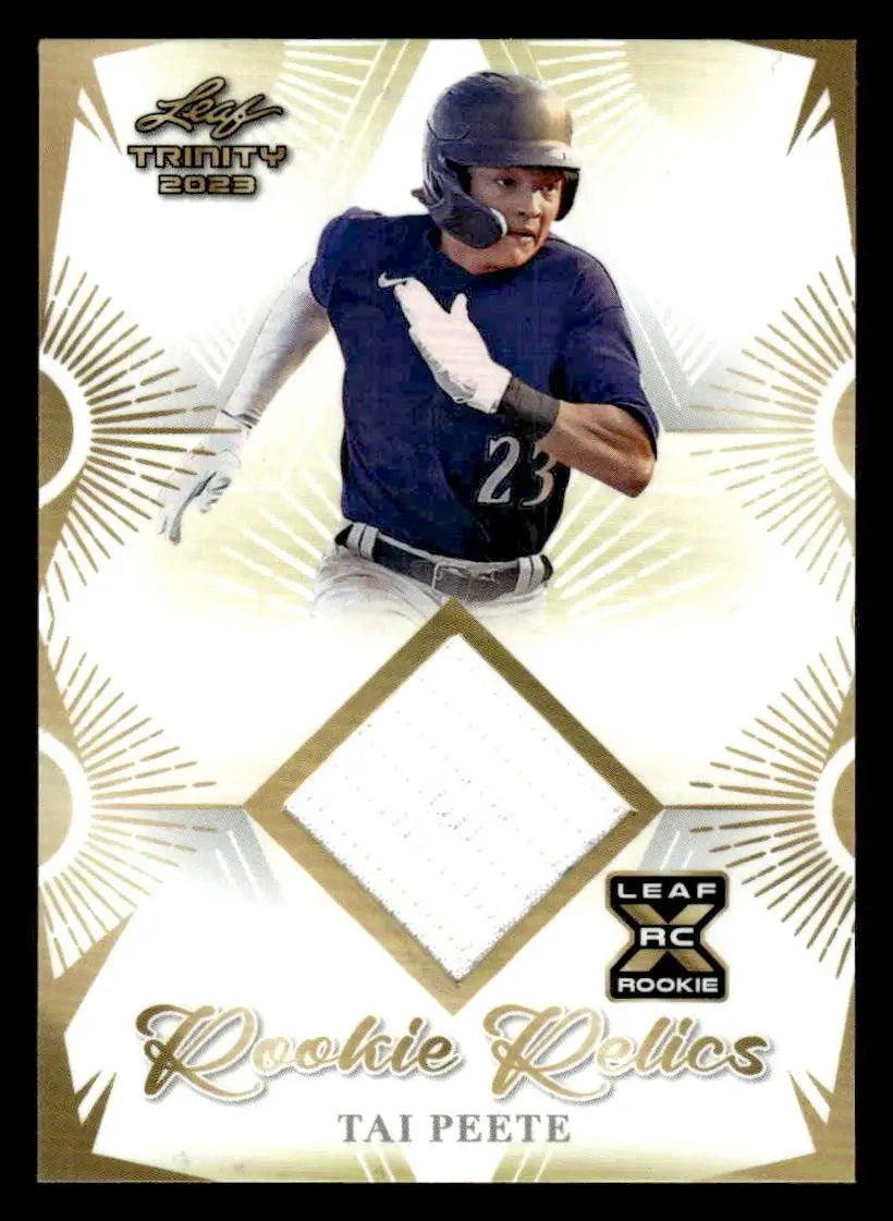 2023 Leaf Trinity #RR-46 Tai Peete Rookie Relics - Baseball Card Single