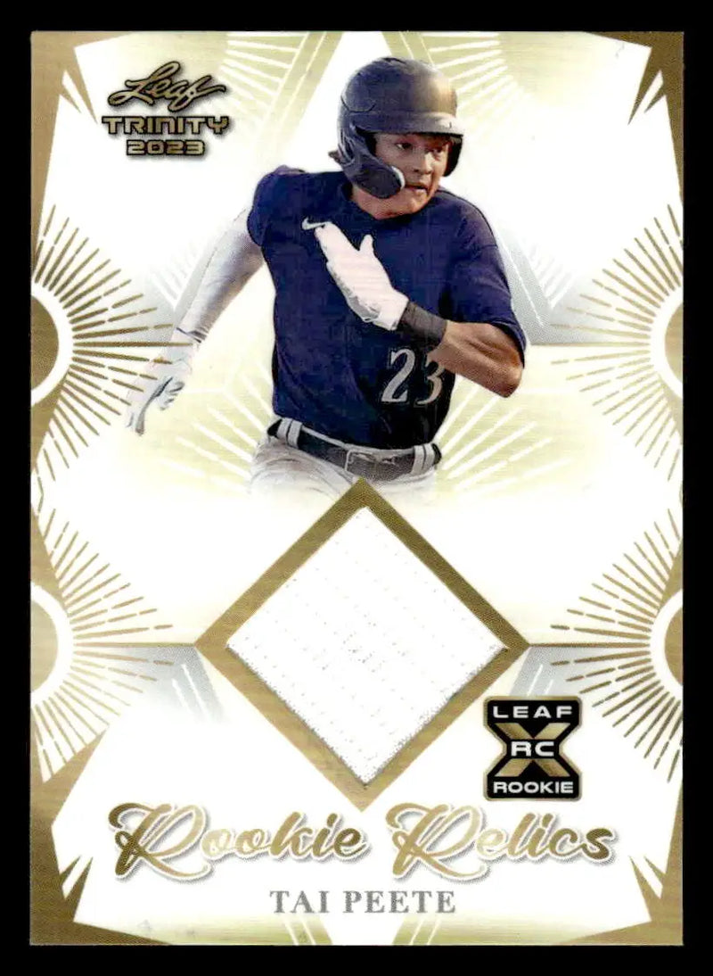 2023 Leaf Trinity #RR-46 Tai Peete Rookie Relics - Baseball Card Single