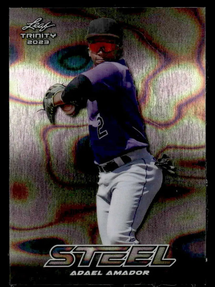 2023 Leaf Trinity #S-1 Adael Amador Steel Lava Silver - Baseball Card Single