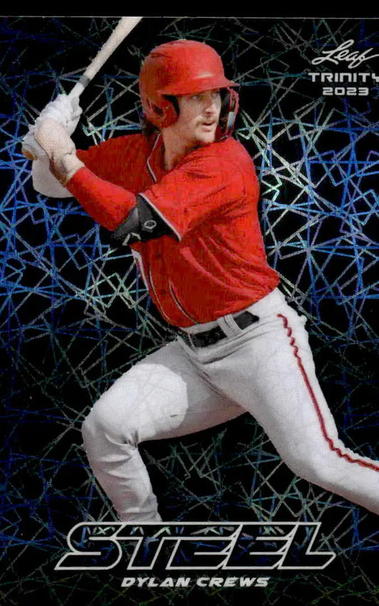 2023 Leaf Trinity #S-20 Dylan Crews Steel Lazer Blue - Baseball Card Single