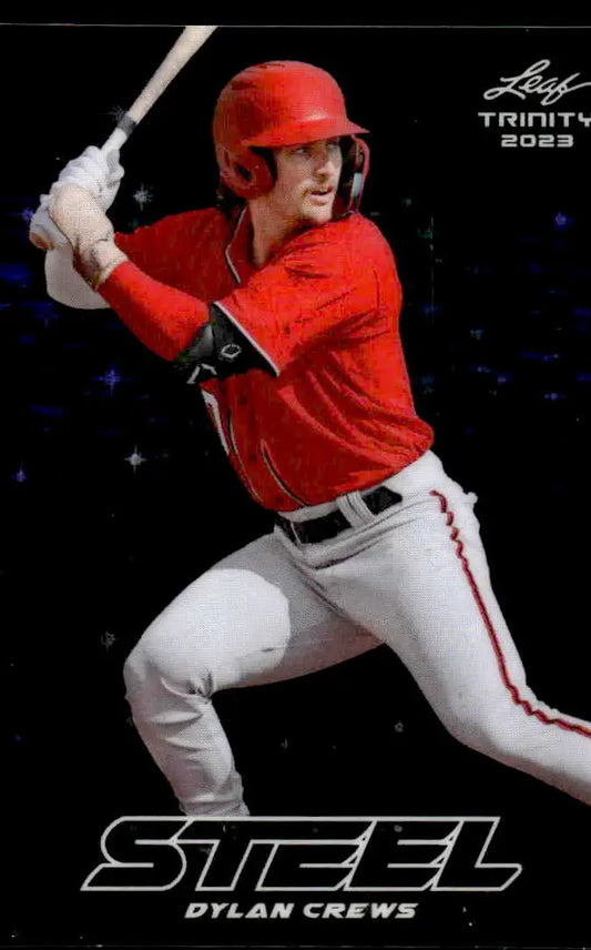 2023 Leaf Trinity #S-20 Dylan Crews Steel Stars and Dots Purple - Baseball Card Single