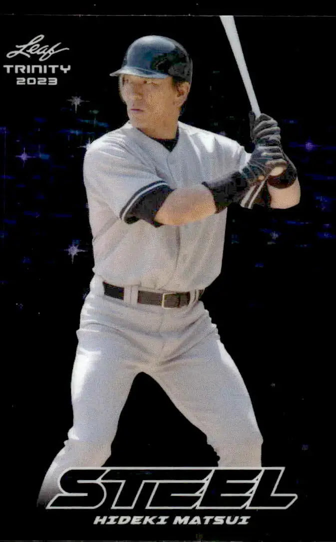 2023 Leaf Trinity #S-32 Hideki Matsui Steel Stars and Dots Purple - Baseball Card Single