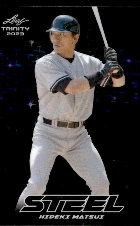 2023 Leaf Trinity #S-32 Hideki Matsui Steel Stars and Dots Purple - Baseball Card Single