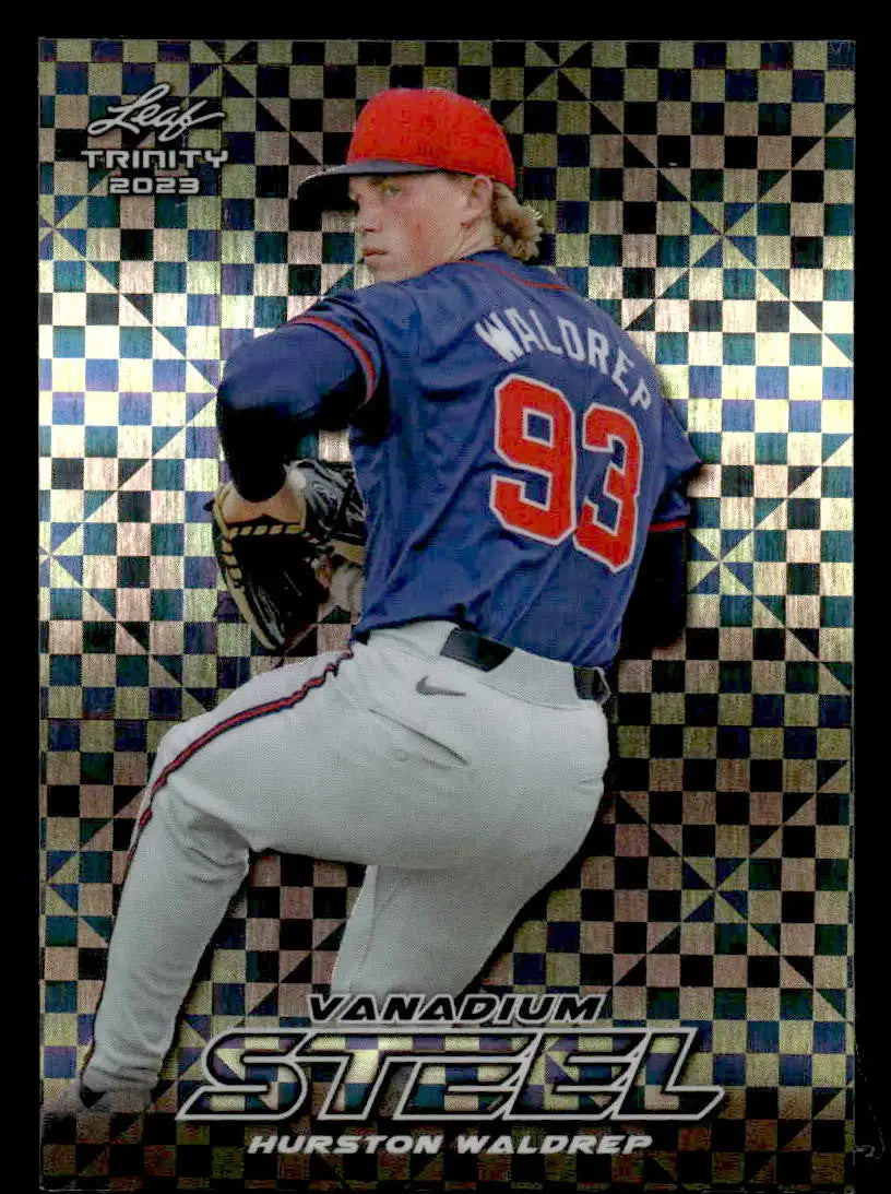 2023 Leaf Trinity #S-33 Hurston Waldrep Steel Vanadium Checkerboard Silver - Baseball Card Single