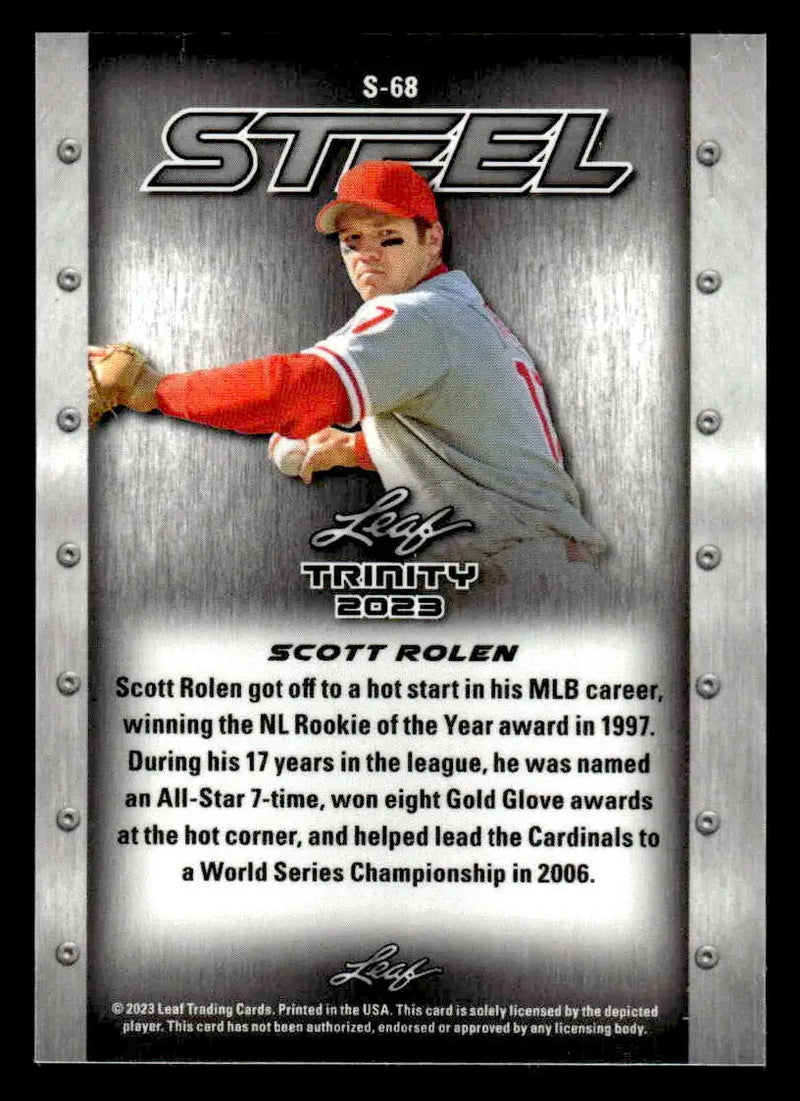 2023 Leaf Trinity #S-68 Scott Rolen Steel Lava Silver - Baseball Card Single