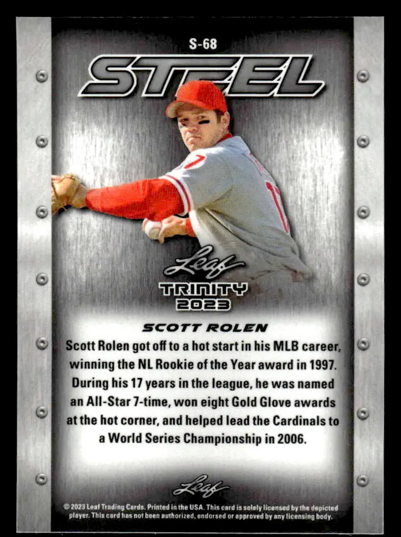 2023 Leaf Trinity #S-68 Scott Rolen Steel Stars and Dots Silver - Baseball Card Single