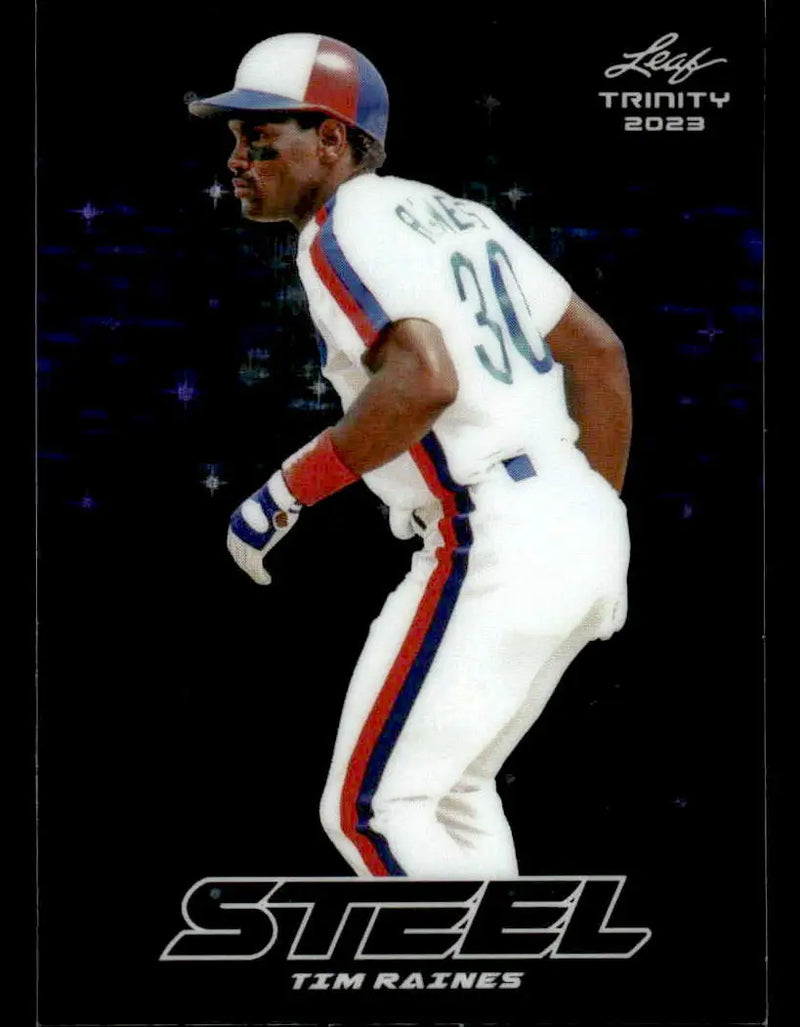 2023 Leaf Trinity #S-74 Tim Raines Steel Stars and Dots Purple #/49 - Baseball Card Single