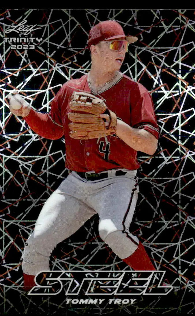 2023 Leaf Trinity #S-75 Tommy Troy Steel Lazer Silver - Baseball Card Single