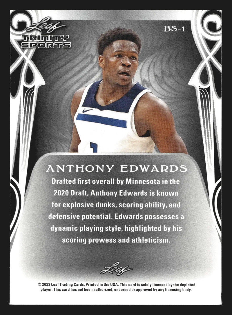 2023 Leaf Trinity Sports Anthony Edwards #BS-1 Minnesota Timberwolves - Basketball Card Single