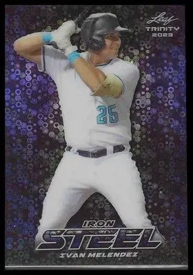 2023 Leaf Trinity-Steel Iron Donut Circles Purple #S-35 Ivan Melendez #/8 SSP