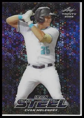 2023 Leaf Trinity Steel Iron Donut Circles Purple #S-36 Ivan Rodriguez #6/8 SSP