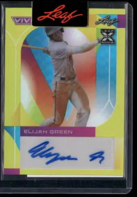 2023 Leaf Vivid Elijah Green #1/1 1/1 RC Autographed Baseball - Baseball Card Single