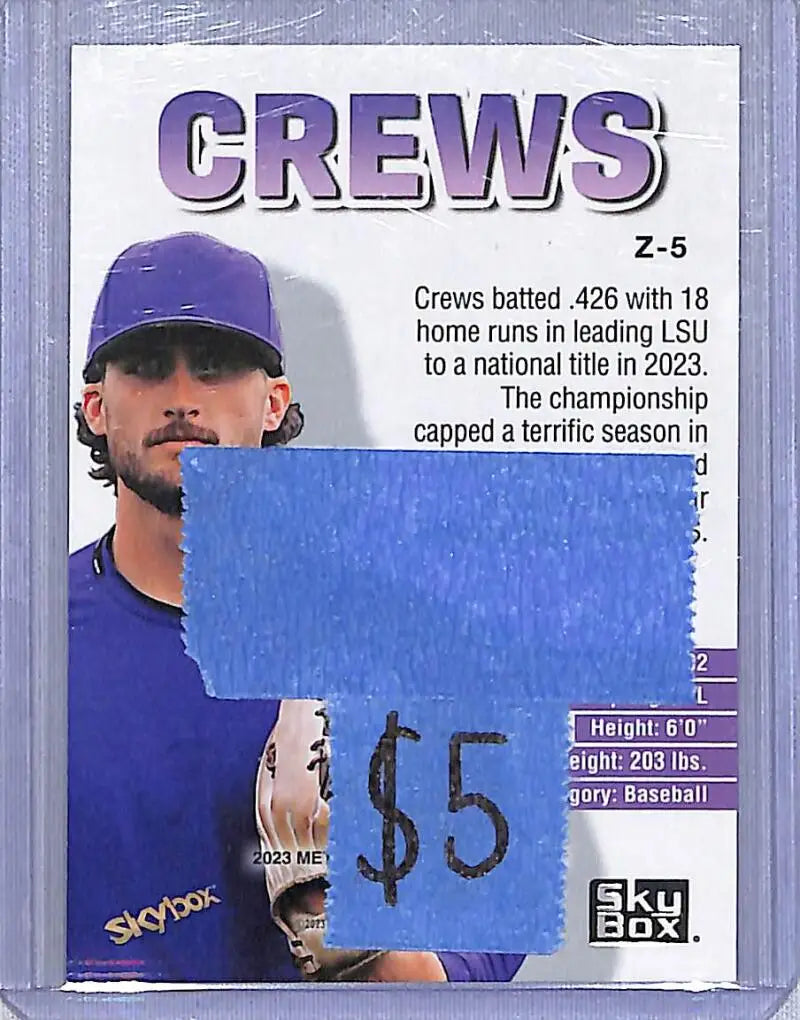 2023 Metal Z Force #Z-5 Dylan Crews NM-MT - Baseball Card Single