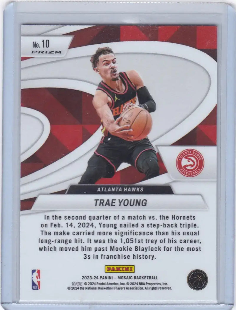 2023 MOSAIC #10 TRAE YOUNG GIVE AND GO GREEN RED- ATLANTA HAWKS - Basketball Card Single