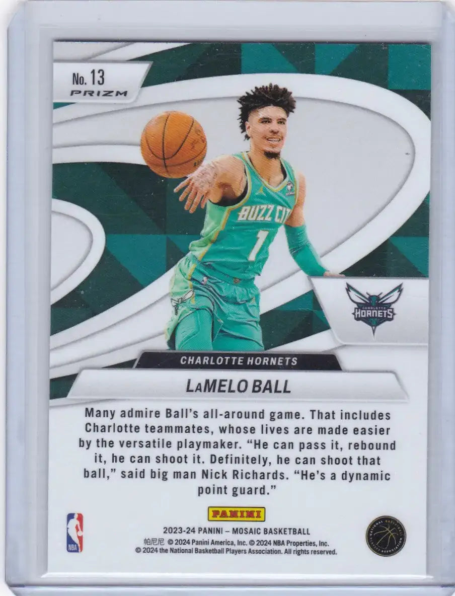 2023 MOSAIC #13 LAMELO BALL- CHARLOTTE HORNETS - Basketball Card Single