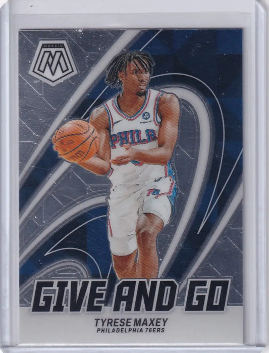 2023 MOSAIC #14 TYRESE MAXEY GIVE AND GO- PHILADELPHIA 76ERS - Basketball Card Single