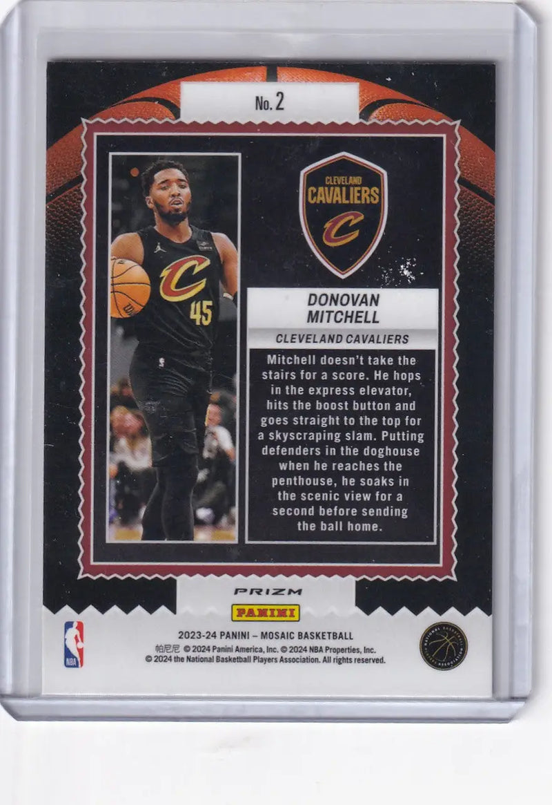 2023 MOSAIC #2 DONOVAN MITCHELL THUNDER ROAD REACTIVE- CLEVELAND CAVALIERS - Basketball Card Single