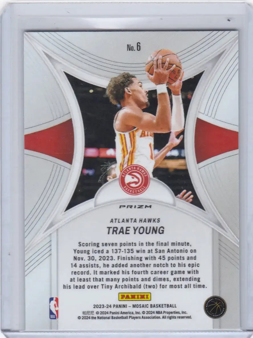 2023 MOSAIC #6 TRAE YOUNG EPIC PERFORMERS GREEN- ATLANTA HAWKS - Basketball Card Single