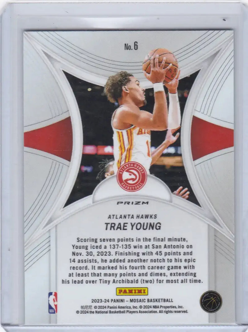 2023 MOSAIC #6 TRAE YOUNG EPIC PERFORMERS GREEN- ATLANTA HAWKS - Basketball Card Single