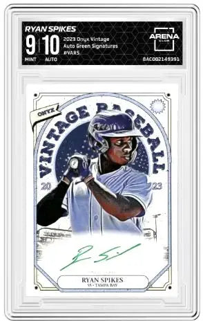 2023 Onyx Vintage Ryan Spikes #VARS Auto Green Signature /50 Arena Club 9 - Baseball Card Single