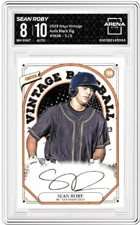 2023 Onyx Vintage Sean Roby #VASR Auto Black Signature 5/5 Arena Club 8 - Baseball Card Single