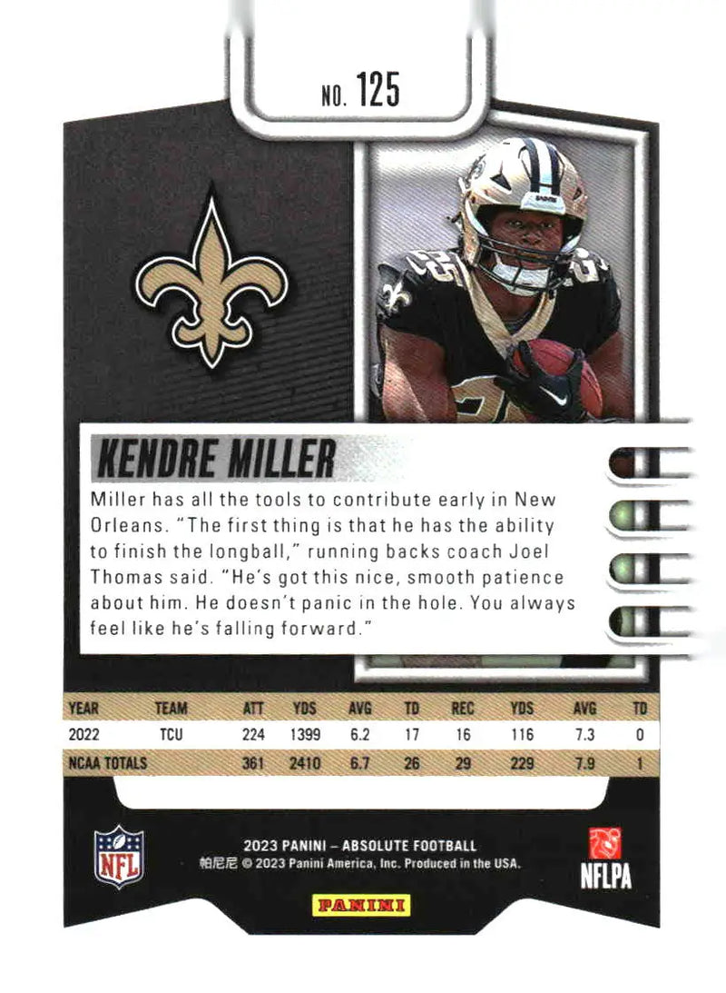 2023 Panini Absolute #125 Kendre Miller Blue - Football Card Single