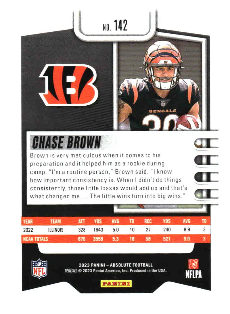 2023 Panini Absolute #142 Chase Brown Retail - Football Card Single