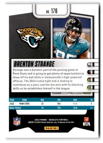 2023 Panini Absolute #176 Brenton Strange NM-MT RC Rookie Jaguars ID:67754 - Football Card Single