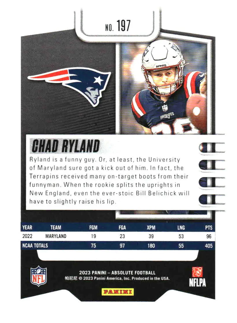 2023 Panini Absolute #197 Chad Ryland Retail - Football Card Single