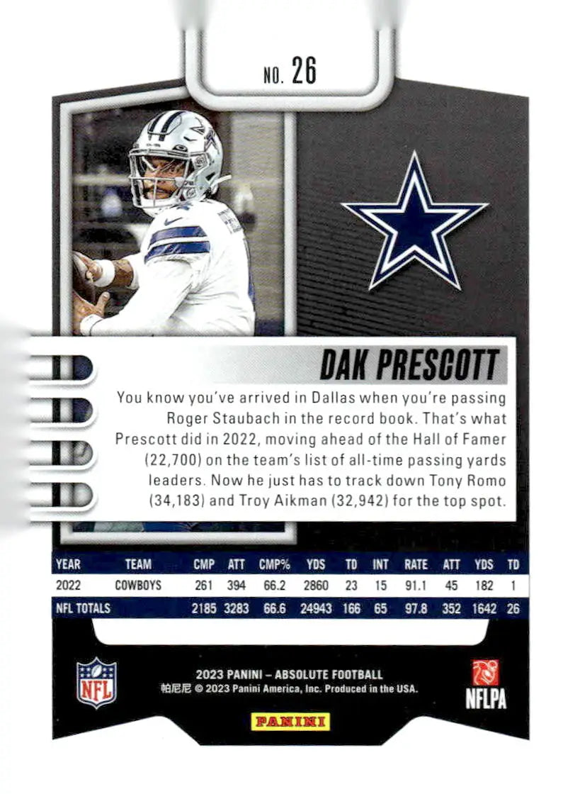 2023 Panini Absolute #26 Dak Prescott Retail - Football Card Single