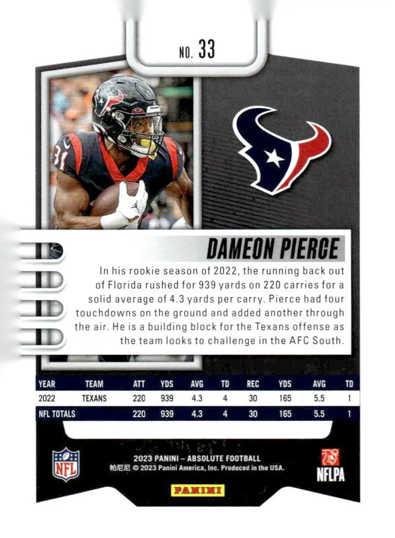 2023 Panini Absolute #33 Dameon Pierce Retail - Football Card Single